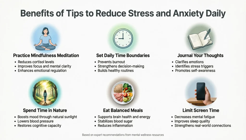 benefits of tips to reduce stress and anxiety daily