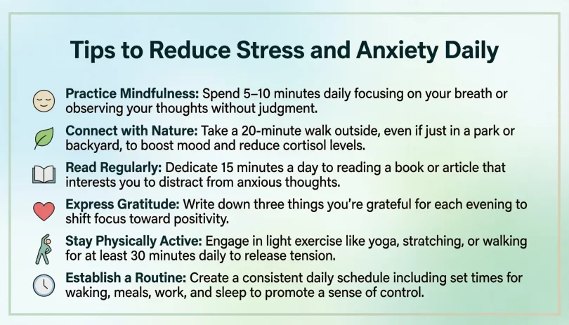 tips to reduce stress and anxiety daily