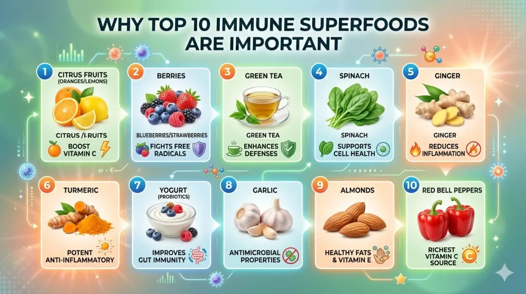 why is top 10 superfoods for a healthy immune system important