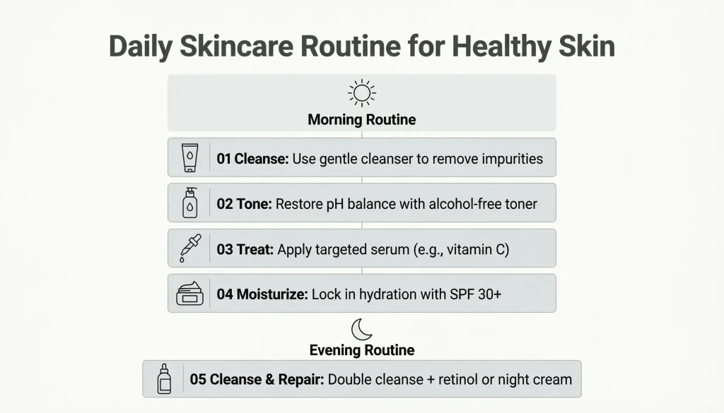 what is a daily skincare routine for healthy skin?